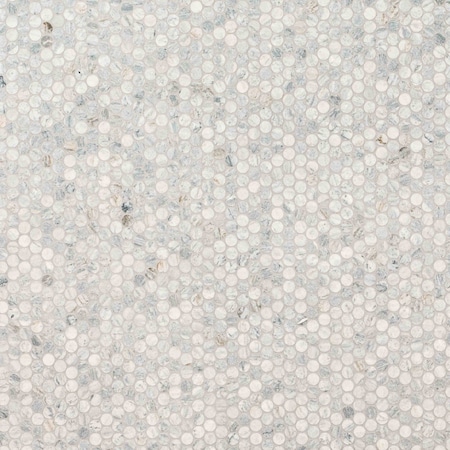 Msi Capri Blue Round Honed Sample Honed Marble Mesh Mounted Mosaic Tile ZOR-MD-0592-SAM